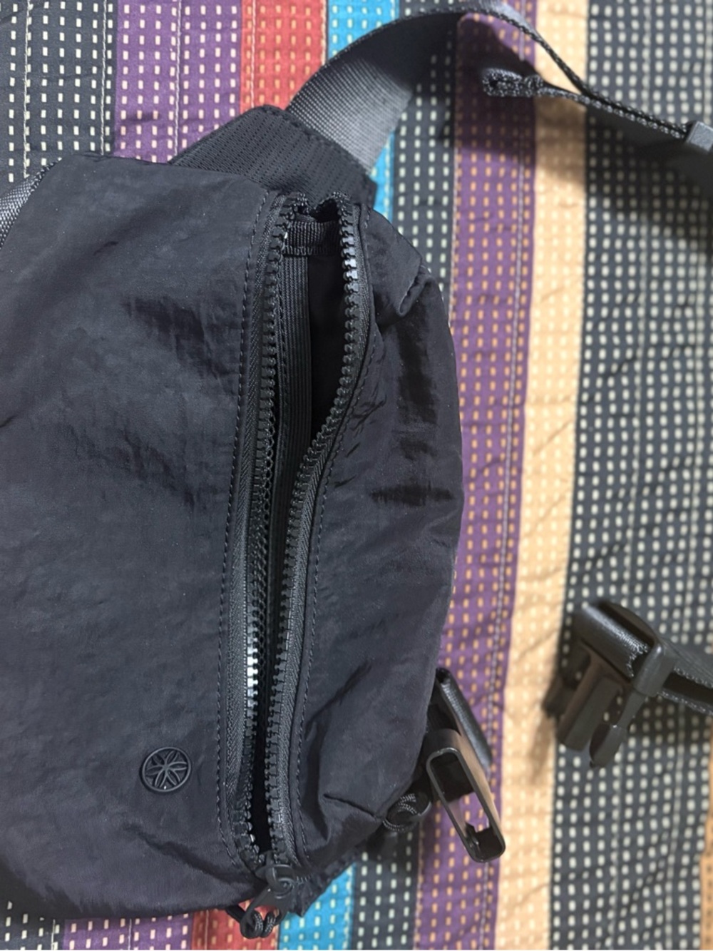 GAIAM Black Crossbody Pack with Adjustable Strap